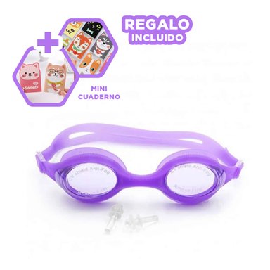 LENTES NATACIÓN RYBIU MG-F268A ALTA CALIDAD MORADO + REGALO AGENDITA
