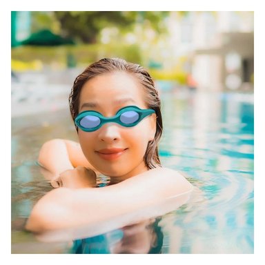 LENTES NATACIÓN RYBIU MG-1600 PROTECTORES CELESTE + REGALO STICKERS - 2