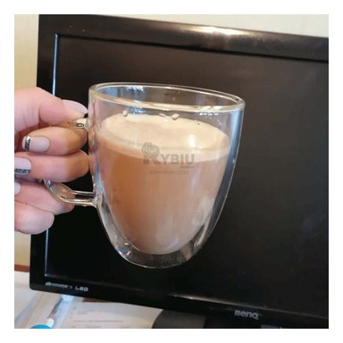 TAZA DE 2 CORTEZAS 300ML TRANSPARENTE Y+PAPEL DE REGALO