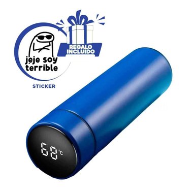 TERMO RYBIU CO30484 ACERO INOXIDABLE VERSÁTIL CALENTAR 500ML AZUL + REGALO STICKERS