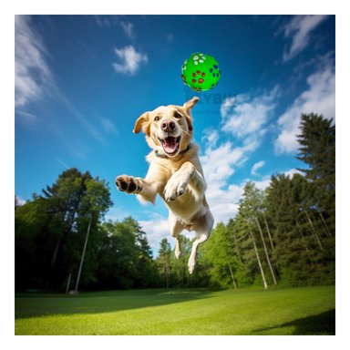 PELOTA PERROS MA31248 RYBIU CON DISEÑO DE HUELLAS EN VERDE +PAPEL DE REGALO