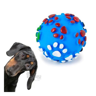 PELOTA PERROS MA31245 RYBIU PET MORDIBLE EN TALLA M CELESTE +STICKERS