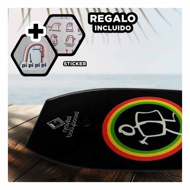 TABLA NATACIÓN RYBIU BODY BOARD PRACTICO DISEÑO NEGRO + REGALO STICKERS