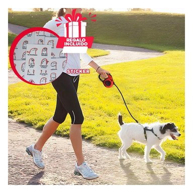 SOGA PERROS MA31382 RYBIU DE PASEO 3M PET LIGERO ROJO Y+STICKERS