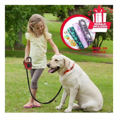 SOGA PERROS MA31382 RYBIU EXTENSIBLE ERGONOMICO 3M EN ROJO Y+PAPEL DE REGALO