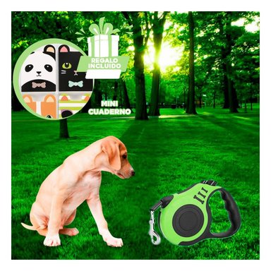 SOGA PERROS MA31384 RYBIU PARA PASEAR MASCOTAS DE 3M EN VERDE Y+AGENDITA