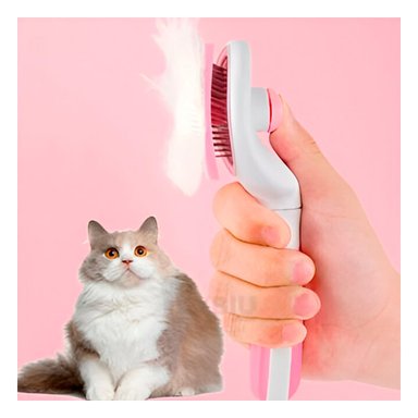 PEINE PERRO Y GATO RYBIU MA31214 DESENREDANTE CON EXPULSOR DE PELO ROSADO + AGENDITA