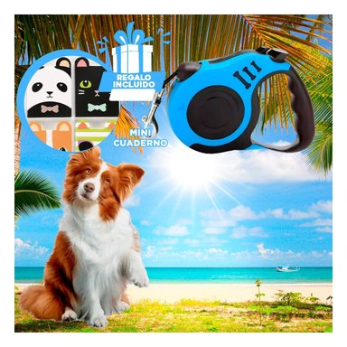 SOGA PERROS MA31381 RYBIU ENROLLABLE DE 3M EN AZUL Y+AGENDITA