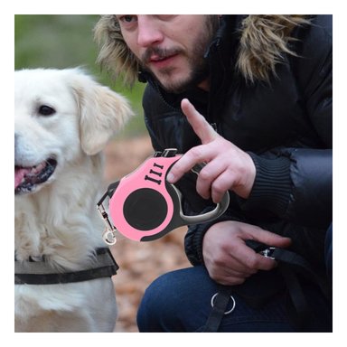 SOGA PERROS RYBIU AJUSTABLE PARA PASEO ROSADO Y+AGENDITA