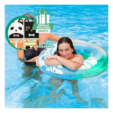 FLOTADOR COMODO PARA PISCINA CELESTE Y+REGALO AGENDITA - 1
