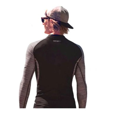 REMERA ELASTICO NAILON HOMBRE PLOMO NEGRO PARA PLAYA Y VERANO TALLA L