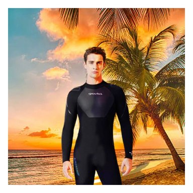 TRAJE BAÑO NATACIÓN HOMBRE RYBIU 61130-M NEGRO FUNCIONAL PLAYA + REGALO AGENDITA
