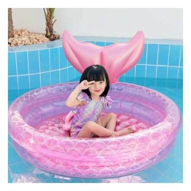 PISCINA INFLABLE DECORATIVA CON COLA DE SIRENA PARA PATIO Y JARDIN Y+REGALO STICKER - 2
