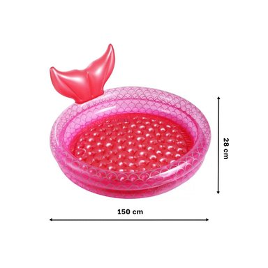 PISCINA INFLABLE DECORATIVA CON COLA DE SIRENA PARA PATIO Y JARDIN Y+REGALO STICKER - 4