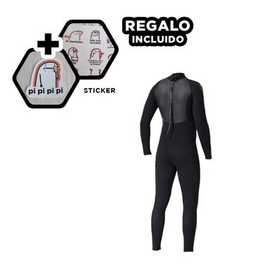 TRAJE BAÑO NATACIÓN HOMBRE RYBIU 61130-M NEGRO ADAPTABLE AL CUERPO + REGALO STICKERS