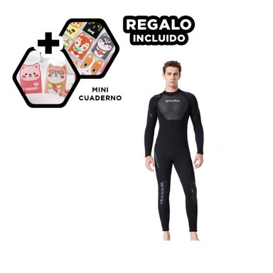 TRAJE BAÑO NATACIÓN HOMBRE RYBIU 61130-M NEGRO FUNCIONAL Y TERMICO + REGALO AGENDITA