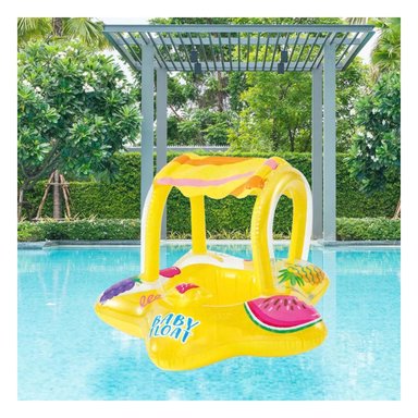 BOYA AMARILLO PORTATIL INFLABLE NIÑOS PISCINA FACIL INFLADO DIVERTIDO PRACTICO Y+REGALO STICKER - 5