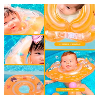 ARO DE CUELLO ANARANJADO PARA BEBE DE 66 X 44 CM PARA ACTIVIDADES EN AGUA - 5
