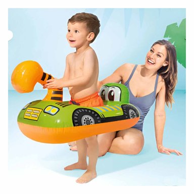 BOYA VERDE EN FORMA EXCAVADORA PARA NIÑOS INFLABLE PISCINA PORTATIL DIVERTIDO Y+PAPEL REGALO - 5