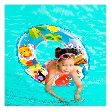FLOTADOR RYBIU EN FORMA DE ARO DE PLAYA PARA NIÑOS CELESTE