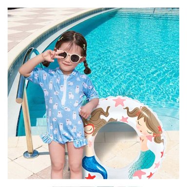 FLOTADOR ARO BLANCO DE 61 CM CON DISENO DE SIRENA PARA PISCINA Y VERANO - 1