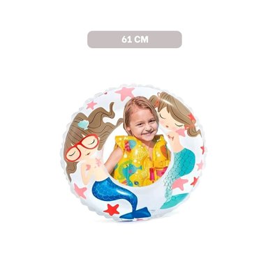 FLOTADOR ARO BLANCO DE 61 CM CON DISENO DE SIRENA PARA PISCINA Y VERANO - 4