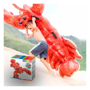 FLOTADOR INFLABLE LANGOSTA 213 X 137 CM PARA JUEGOS EN AGUA Y+PAPEL REGALO - 3