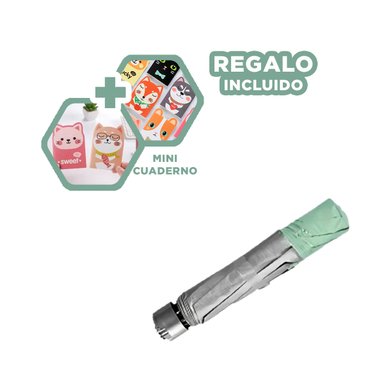 SOMBRILLA RYBIU VE30205 VERDE AGUA FACIL DE USAR EN COLOR Y AGENDITA