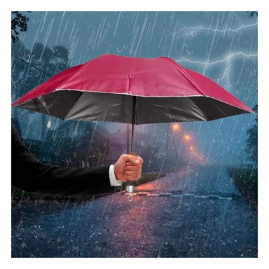 SOMBRILLA RYBIU VE30203 ROJO PLEGABLE PORTATIL PARA CARTERA DE COLOR