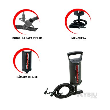 INFLADOR RYBIU 68612 DE MANO VARIOS USOS NEGRO + REGALO AGENDITA