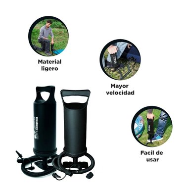 INFLADOR RYBIU 62003 PRACTICO 3 VALVULAS NEGRO + PAPEL REGALO