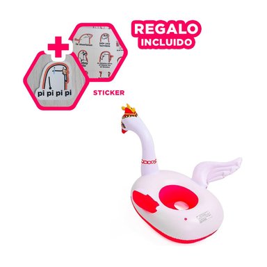 FLOTADOR RYBIU MG-1080 MULTICOLOR CISNE + STICKERS NIÑO