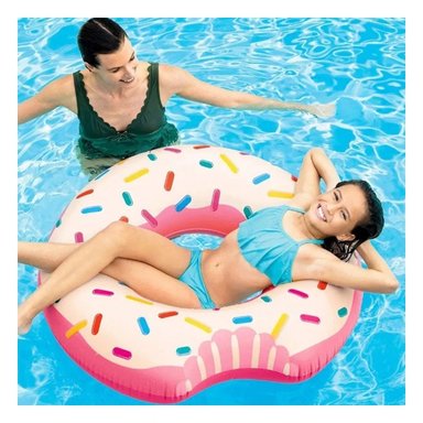 FLOTADOR INFLABLE DONAL PINK 107 CM COLORIDO PARA JUEGOS EN AGUA Y+PAPEL REGALO - 5