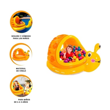 PILETA CARACOL 145 X 102 X 74 CM AMPLIA PARA DIVERSION EN DIAS CALUROSOS - 3