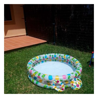 ALBERCA INFLABLE PARA HOGAR CON DISENO TROPICAL DECORATIVO Y JUEGO ACUATICO Y+PAPEL REGALO - 2