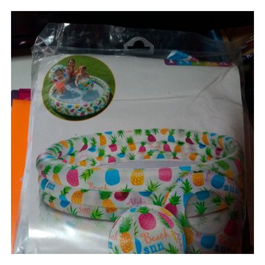 ALBERCA INFLABLE PARA HOGAR CON DISENO TROPICAL DECORATIVO Y JUEGO ACUATICO Y+PAPEL REGALO - 3