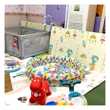 ALBERCA INFLABLE PARA HOGAR CON DISENO TROPICAL DECORATIVO Y JUEGO ACUATICO Y+PAPEL REGALO - 5