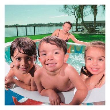 PISCINA VERANO ELIPTICA INFLABLE PARA HOGAR CON DISENO FAMILIAR Y+REGALO STICKER - 2