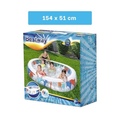 PISCINA VERANO ELIPTICA INFLABLE PARA HOGAR CON DISENO FAMILIAR Y+REGALO STICKER - 4