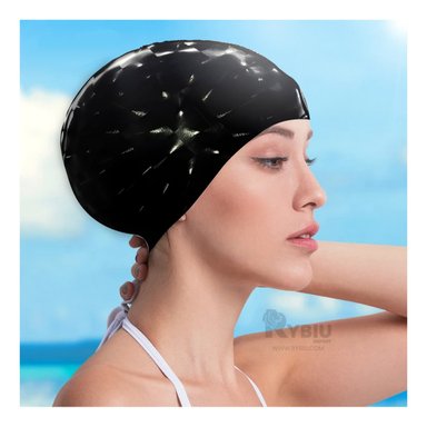 GORRO NATACIÓN RYBIU MG-SC-4602 RESISTENCIA AGUA NEGRO + REGALO AGENDITA