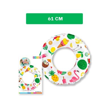 RUEDA INFLABLE DE 61 CM CON DISENO DE FRUTAS PARA PISCINA Y DIVERSION - 4