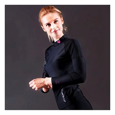 POLO ELASTICO DEPORTIVO PARA MUJER TALLA S DE COLOR NEGRO