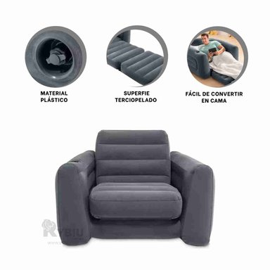 SOFA RYBIU 66551NP NEGRO COMPACTO CON CONFORT AJUSTABLE + REGALO AGENDITA - 3