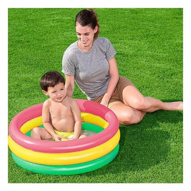 ALBERCA INFANTIL ARCOIRIS 61 X 22 CM PARA CENTRO DE AGUA EN PATIO Y JARDIN - 1