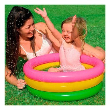 ALBERCA INFANTIL ARCOIRIS 61 X 22 CM PARA CENTRO DE AGUA EN PATIO Y JARDIN - 2