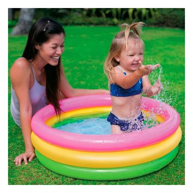 CENTRO DE AGUA INFLABLE ARCOIRIS 61 X 22 CM PARA USO INFANTIL EN HOGAR Y+REGALO STICKER - 2