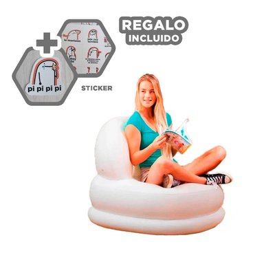 SOFA RYBIU 68592NP BLANCO ADAPTABLE PARA DESCANSO RAPIDO + REGALO STICKERS