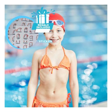 GOGGLES DE NATACION CON ESTUCHE UNISEX COLOR CELESTE CON PROTECCION OCULAR Y+REGALO STICKER