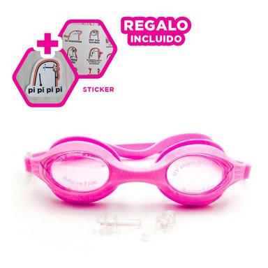 LENTES RYBIU MG-FD590 ROSADO AJUSTABLES NADO + REGALO STICKERS