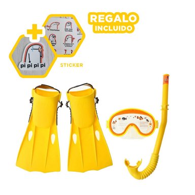 SET NATACIÓN RYBIU 55954 SEGURO PEQUEÑOS AMARILLO + REGALO STICKERS